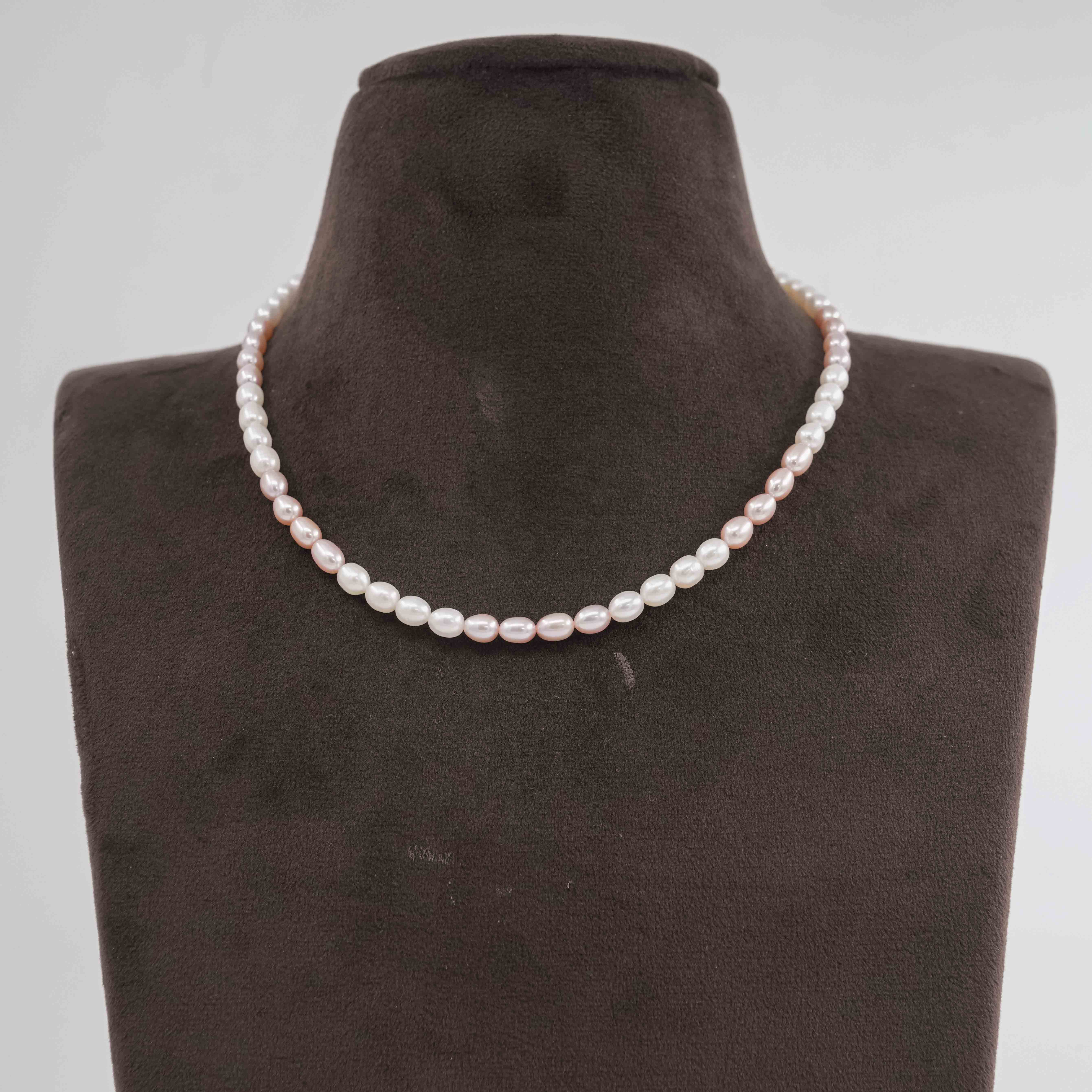 Shaded Rice Pearl Necklace